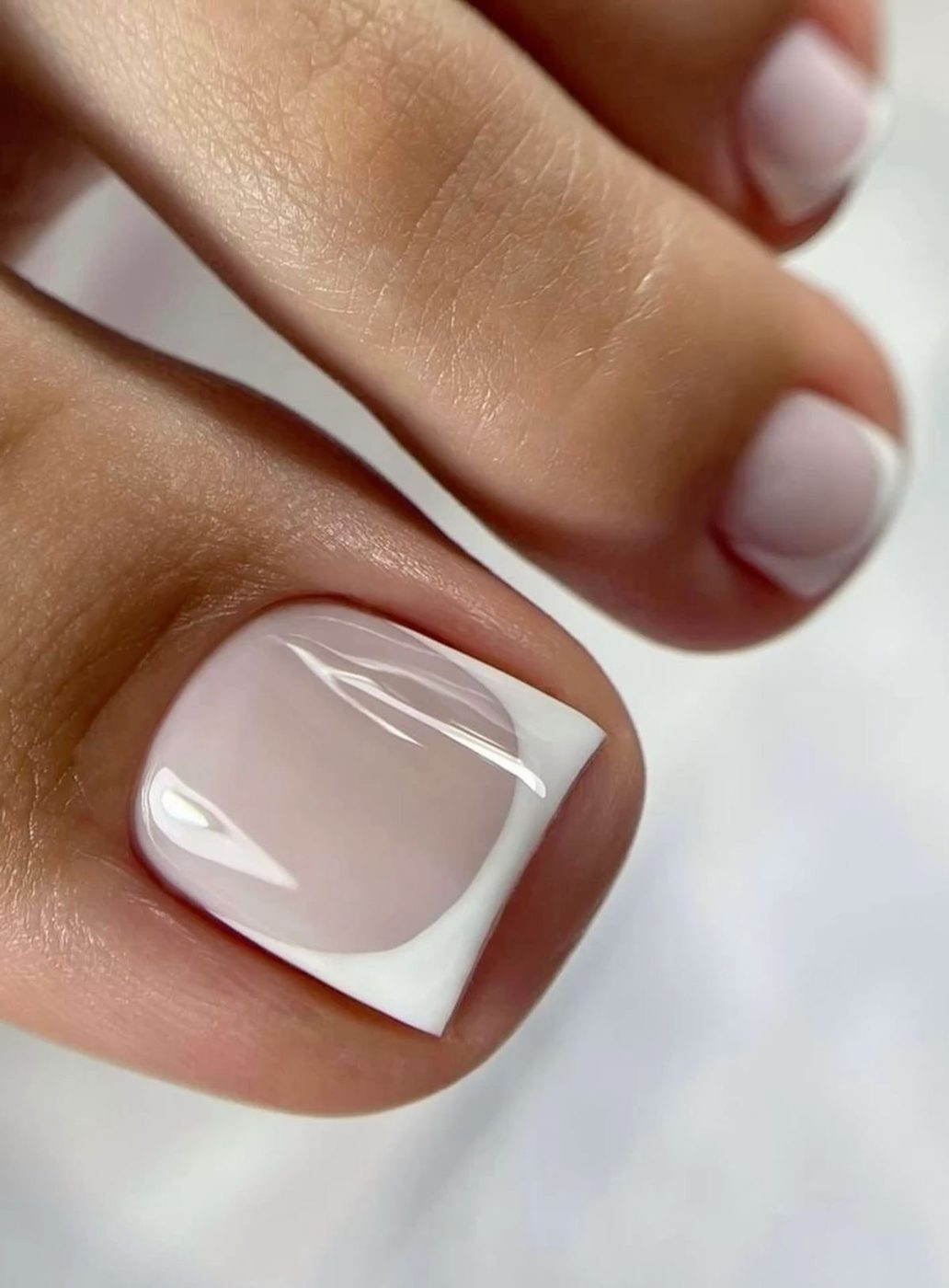 White French smart pedicure at LUV Beauty Club Miami