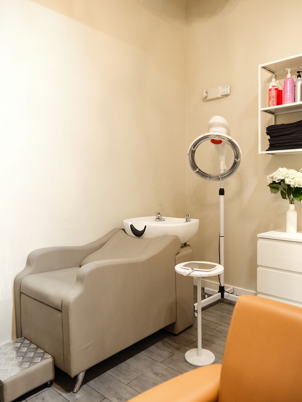 Hair washing station at LUV Beauty Club Miami